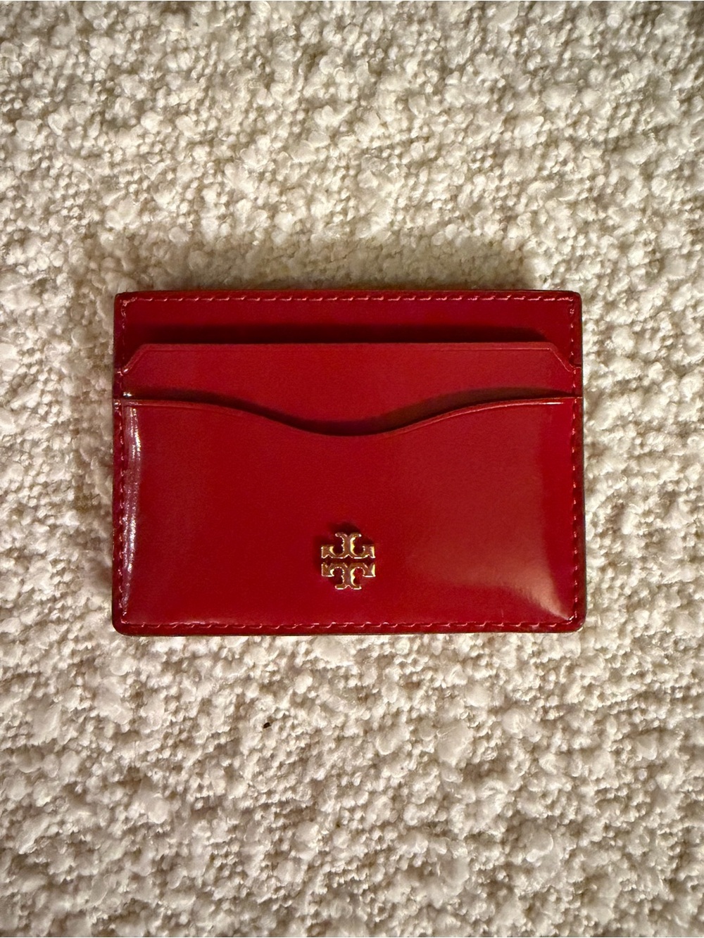Tory Burch Red Patent Leather Card Holder